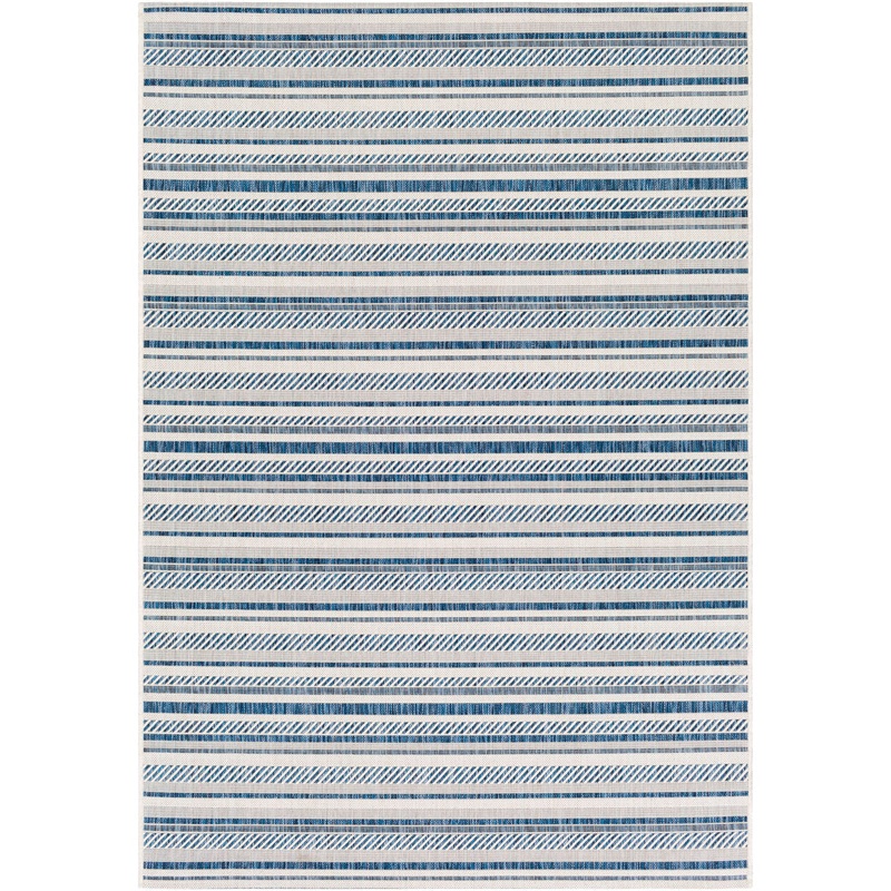 Bellino Striped Denim Indoor/Outdoor Area Rug Beachcrest Home Rug Size: Rectangle 10′ x 14′
