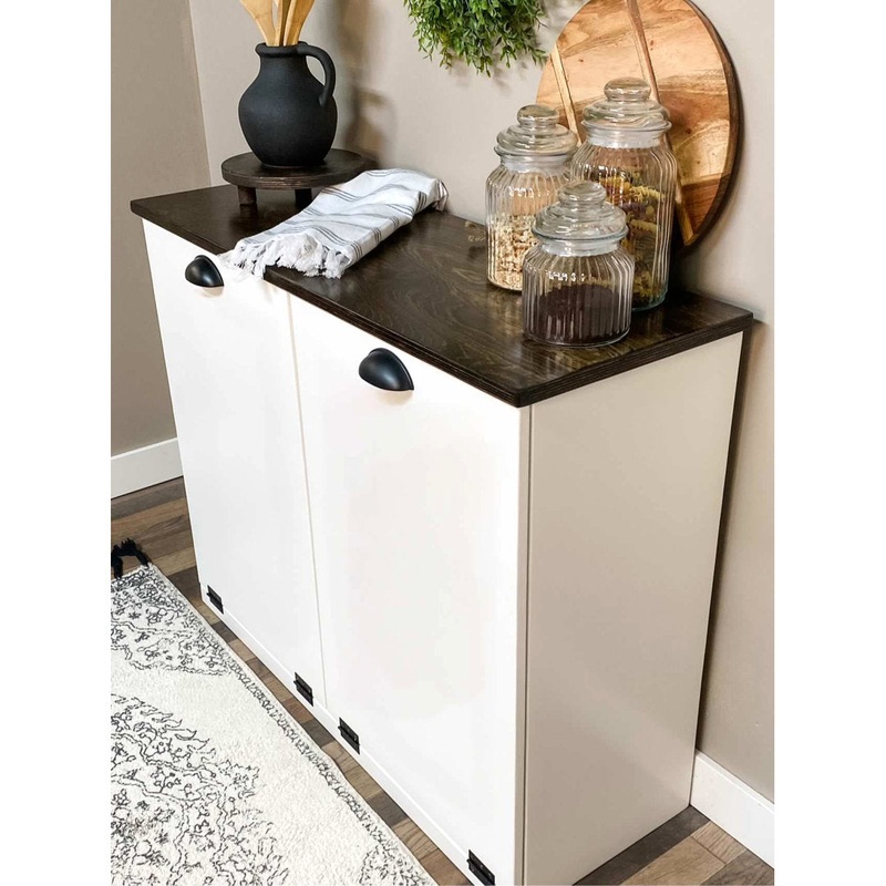 Cheyne Double Trash Bin Cabinet Gracie Oaks Color: Brown/Black