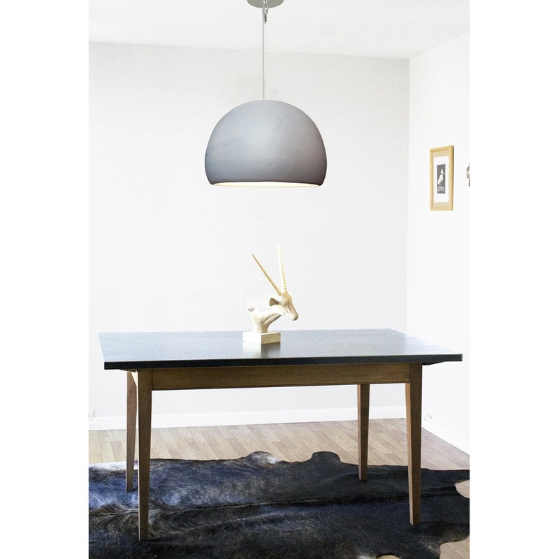 Clay 1 – Light Pendant Hammers and Heels Shade Color: Matte Gray Bulb Included: No, Finish: Brushed Nickel