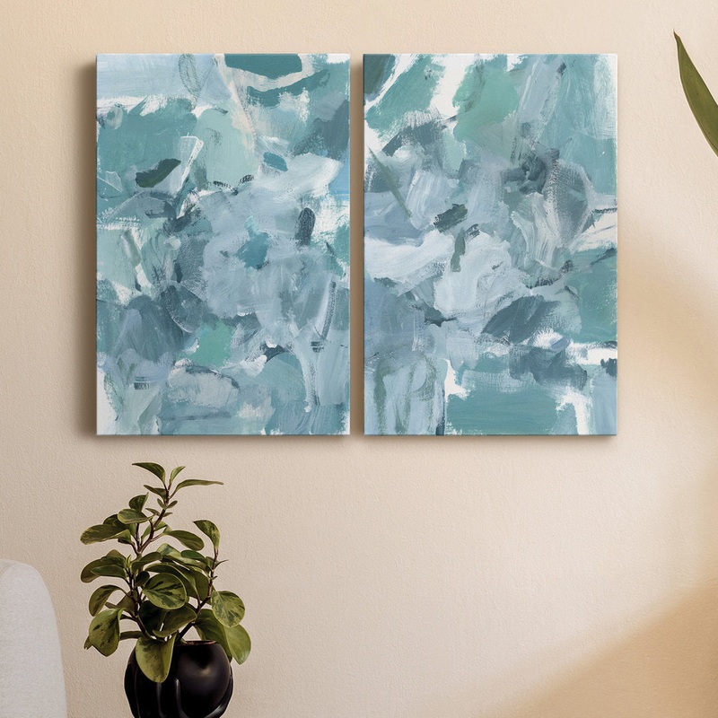 Soft Teal I Premium Gallery Wrapped Canvas – Ready To Hang Orren Ellis Size: 27″ H x 32″ W x 1″ D