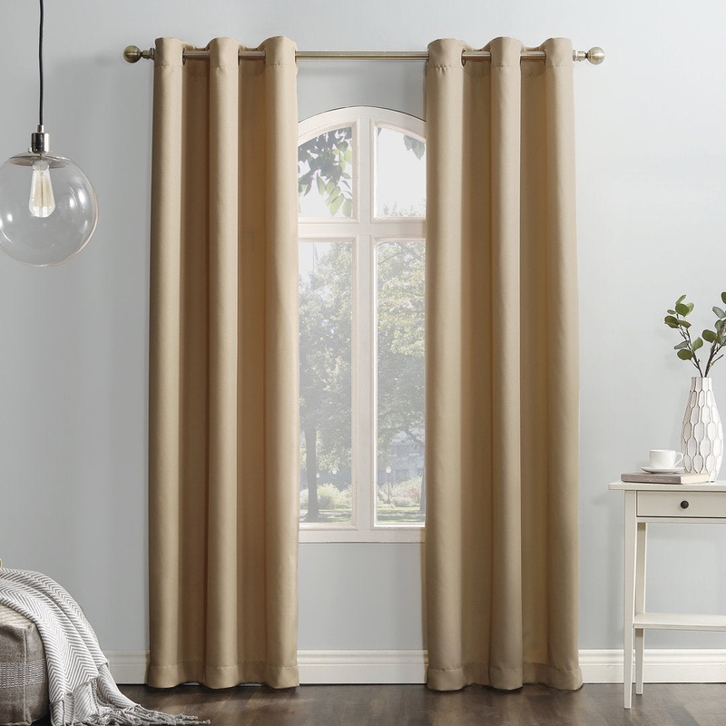 Wayfair BasicsBrumbaugh Semi-Sheer Grommet Curtain Panel Wayfair Basics Curtain Color: Taupe Size per Panel: 48″ W x 84″ L