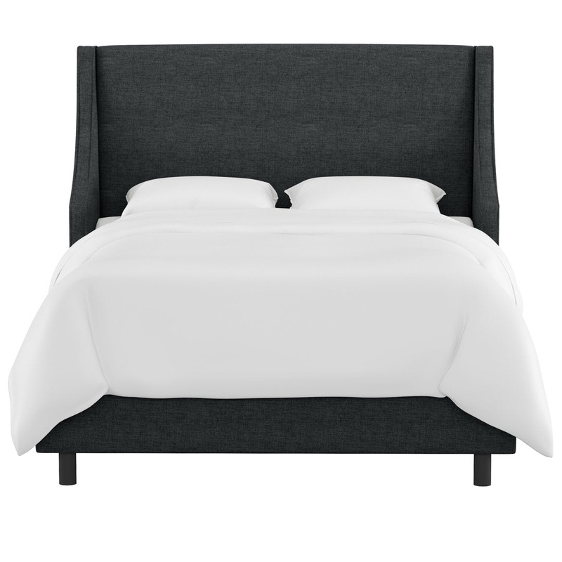 Bernadine Upholstered Low Profile Standard Bed Mercury Row Color: Zuma Caviar Textured Linen Size: Full/Double