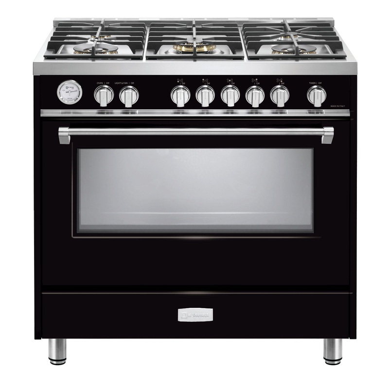 Verona VDFSGG365GB Designer 36″ Gas Single Oven Range – Gloss Black