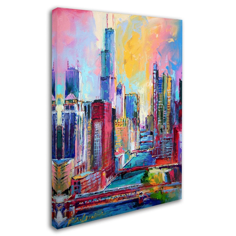 Chicago 3′ Painting Print on Wrapped Canvas Ebern Designs Size: 47″ H x 35″ W x 2″ D