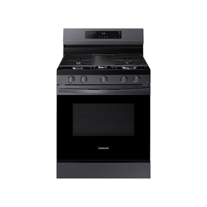 Samsung NX60A6311SG 6.0 cu. ft. Smart Freestanding Gas Range with 18K BTU Dual Power Burner & Self Clean in Black Stainless Steel