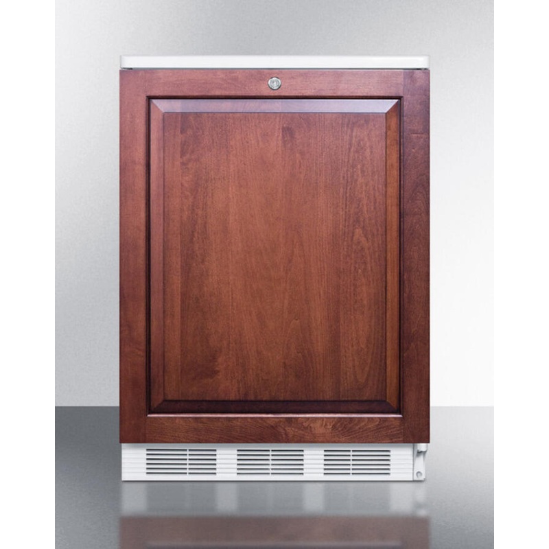 Summit FF7LBIIF Commercially Listed Built-In Undercounter All-Refrigerator For General Purpose Use, Auto Defrost W/Lock, Integrated Frame For Overlay Panels, White Cabinet