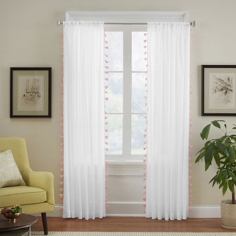 Brackett 100% Cotton Solid Semi-Sheer Rod Pocket Single Curtain Panel Dakota Fields Curtain Color: Blush