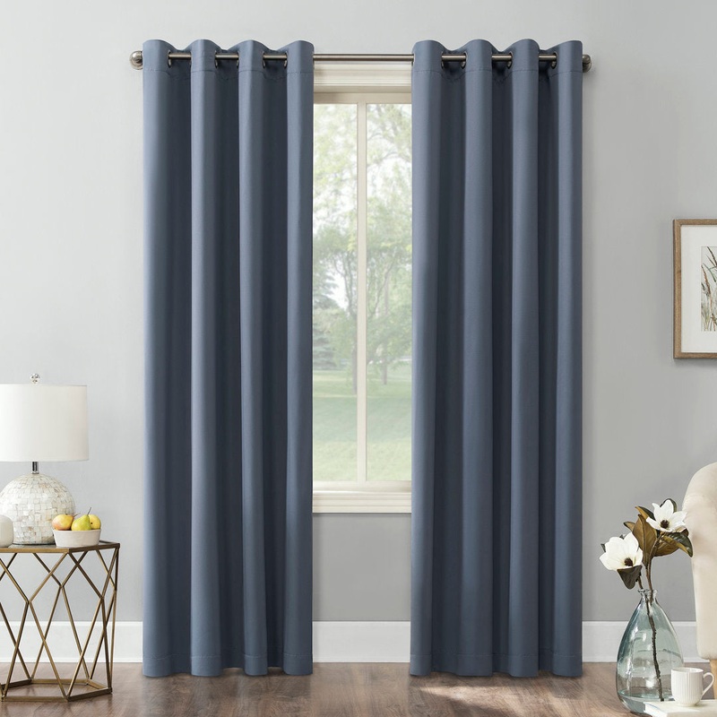 Wayfair Basics Blackout Grommet Curtain Panel Wayfair Basics Curtain Color: Denim Blue Size per Panel: 54″ W x 63″ L
