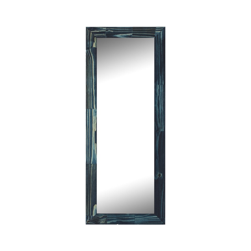 Aydrien Farmhouse / Country Distressed Mirror Millwood Pines Size: 62″ x 26″ Finish: Blue