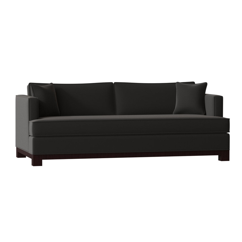 Cassidy Recessed Arm Sofa with Reversible Cushions Poshbin Leg Color: Mahogany Size: 72 Inches Body Fabric: Contessa Ebony