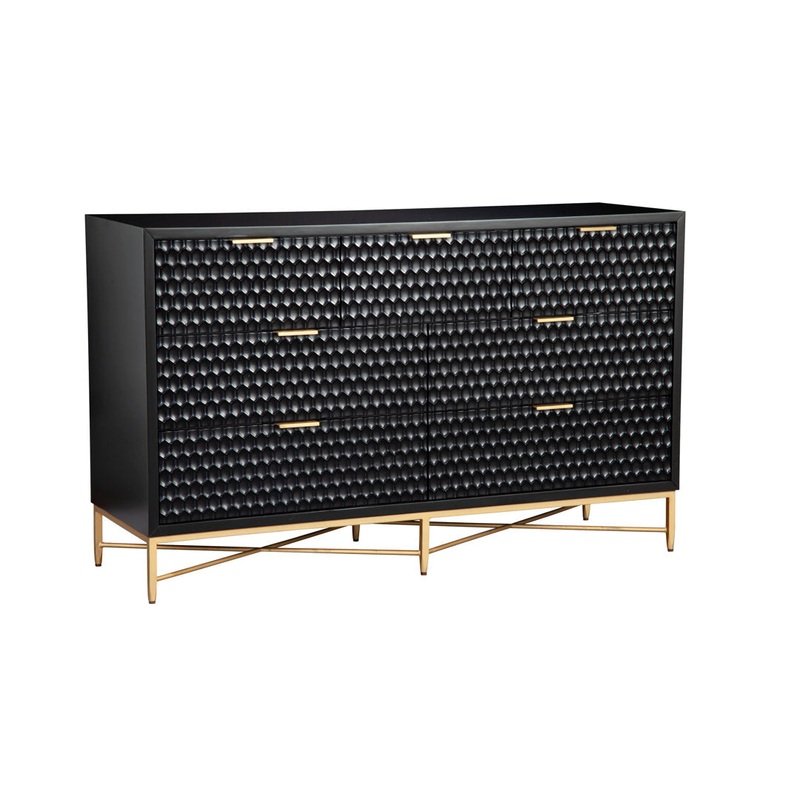 Capra 7 Drawer 56″ W Double Dresser AllModern Color: Black