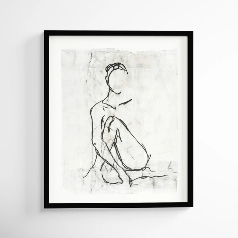 Embellished Nude Contour Sketch II – by Ethan Harper
