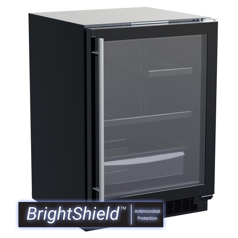 Marvel MLRE224BG81A 24 Inch Marvel Refrigerator With Brightshield With Door Style – Black Frame Glass