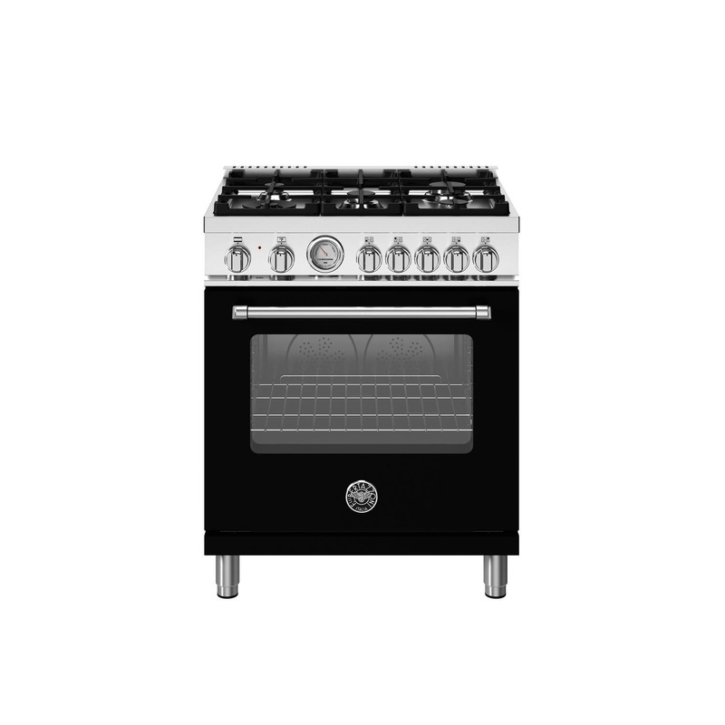 Bertazzoni MAS305DFMNEV 30 Inch Dual Fuel, 5 Burners, Electric Oven Nero Matt