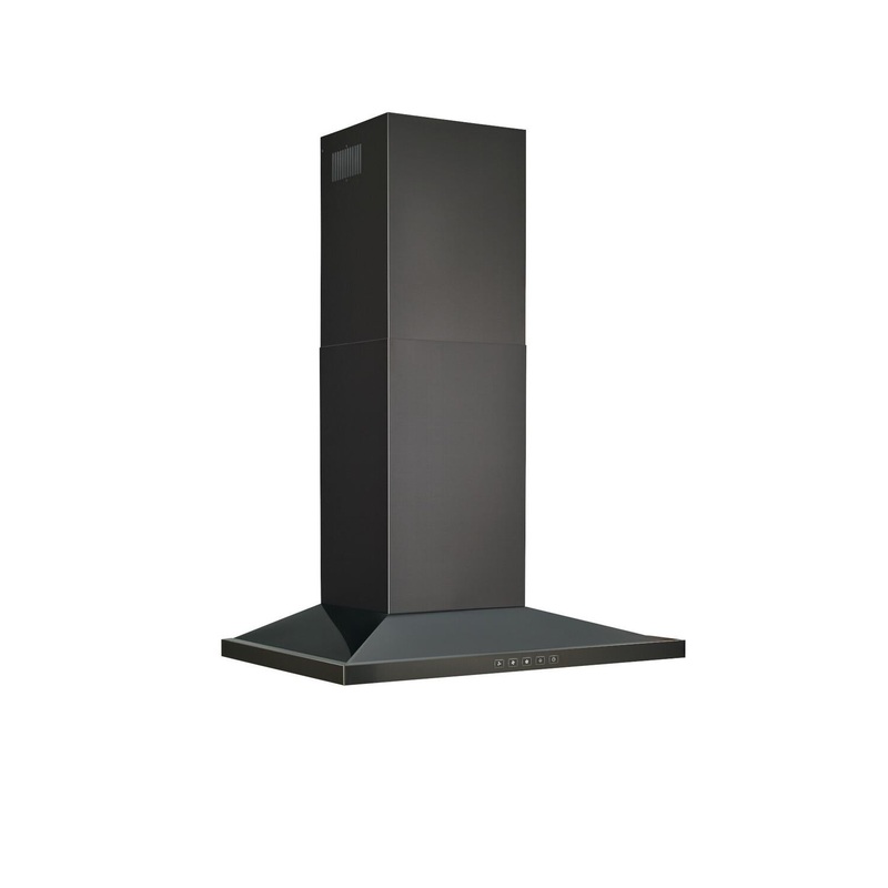 Broan BWS1304BLS Broan 30-Inch Convertible Wall-Mount Low Profile Pyramidal Chimney Range Hood, 450 Max Cfm, Black Stainless Steel