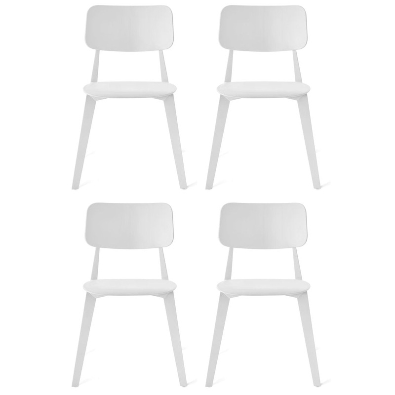 Stellar Stacking Side Chair (Set of 4) TOOU Color: White