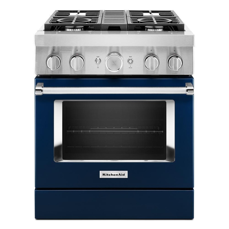 KFDC500JIB KitchenAid 30” Smart Commercial-Style Dual Fuel Range with 4 Burners