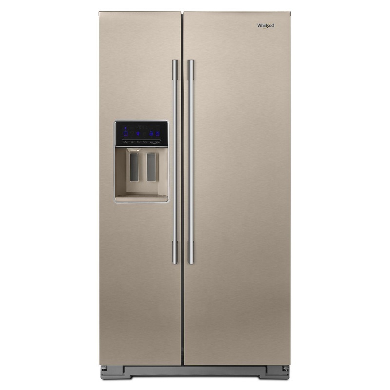 Whirlpool WRSA88FIHN 36-inch Wide Contemporary Handle Side-by-Side Refrigerator – 28 cu. ft. Fingerprint Resistant Sunset Bronze
