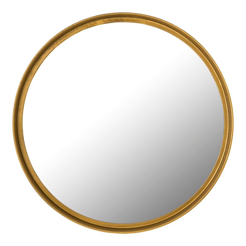 Timeless Round Brass-Toned Mirror