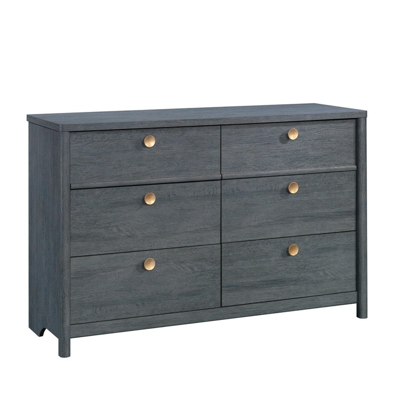 Ayva 6 Drawer 50.95″ W Double Dresser Sand & Stable Color: Denim Oak