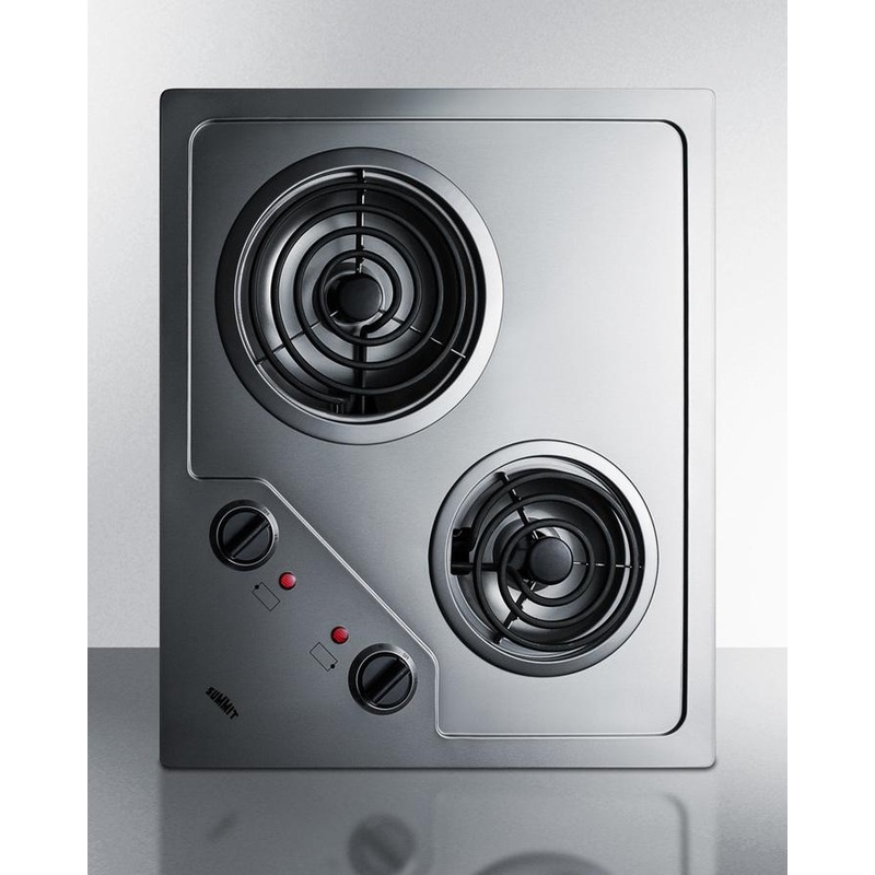 Summit CR2B224S 21″ Wide 230v 2-burner Coil Cooktop
