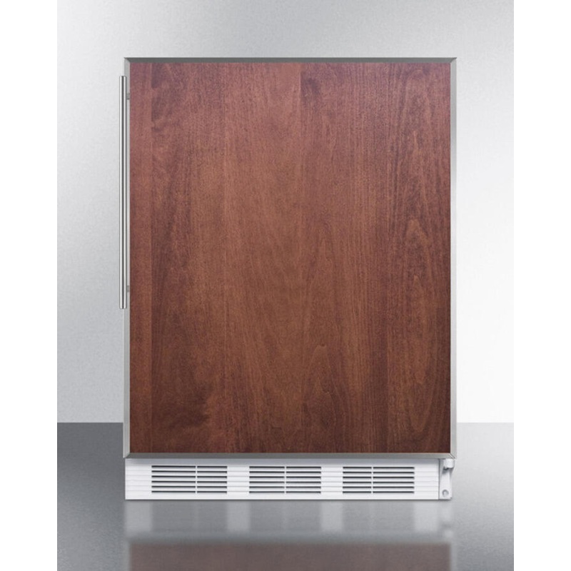 Summit AL650BIFR Built-In Undercounter Ada Compliant Refrigerator-Freezer For General Purpose Use, W/Dual Evaporator Cooling, Ss Frame For Slide-In Panels, And White Cabinet
