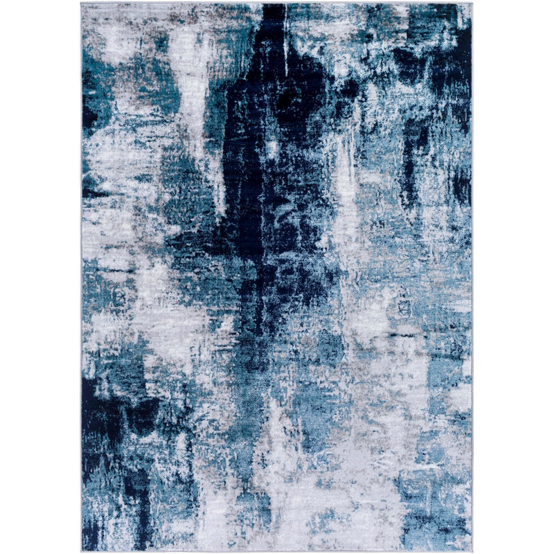 Cornwell Machine-Woven Abstract Aqua/Navy Area Rug Steelside Rug Size: Rectangle 2′ x 3′