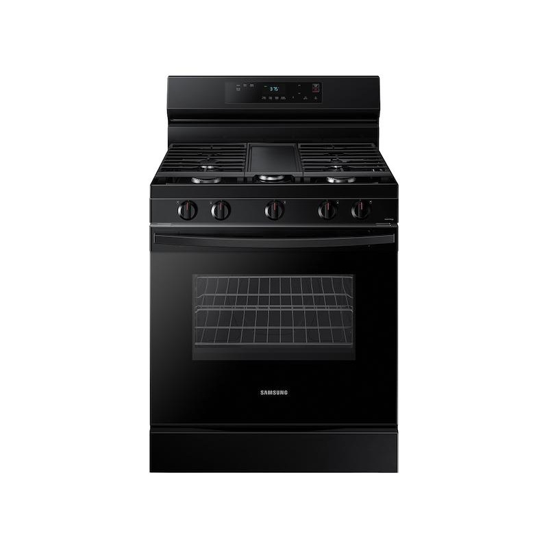 Samsung NX60A6111SB 6.0 cu. ft. Smart Freestanding Gas Range with Integrated Griddle in Black