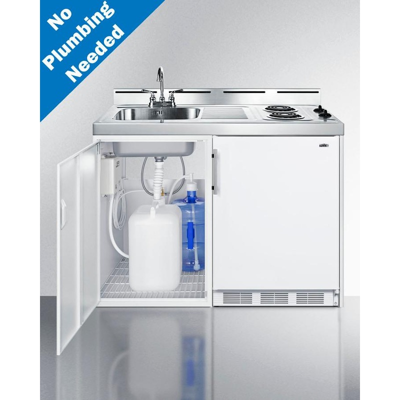 Summit C48ELPUMP 48″ Wide All-In-One Kitchenette, No Plumbing Needed