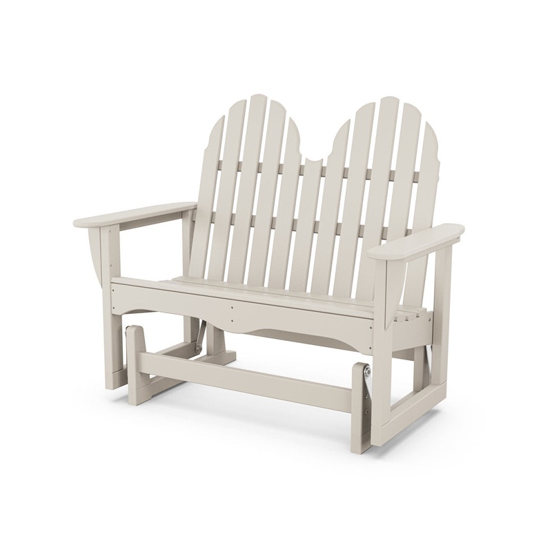 Classic Adirondack 48″ Glider POLYWOOD Frame Color: Sand