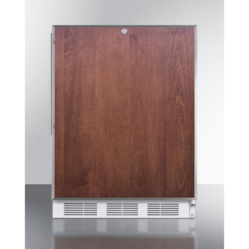Summit FF6LBI7FRADA Ada Compliant Commercial All-Refrigerator For Built-In General Purpose Use, Auto Defrost W/Lock, Ss Door Frame For Slide-In Panels, And White Cabinet
