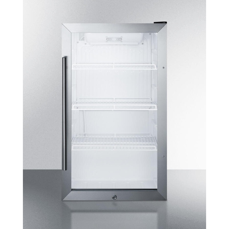 Summit SCR489OSCSS Commercially Approved Outdoor Beverage Cooler For Freestanding Use With Glass Door And Stainless Steel Cabinet