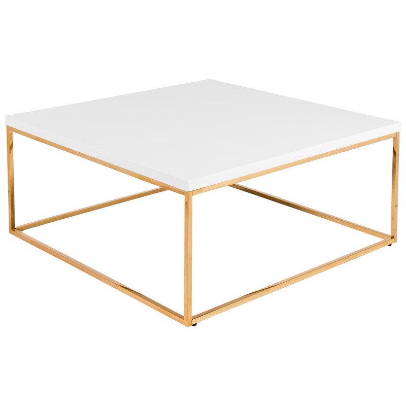 Adilson Coffee Table Wade Logan Color: White/Gold