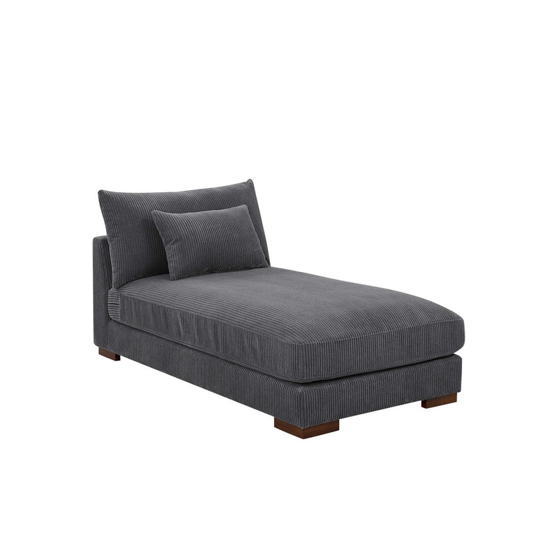 Ayvion Upholstered Chaise Lounge Wade Logan Fabric: Gray Corduroy