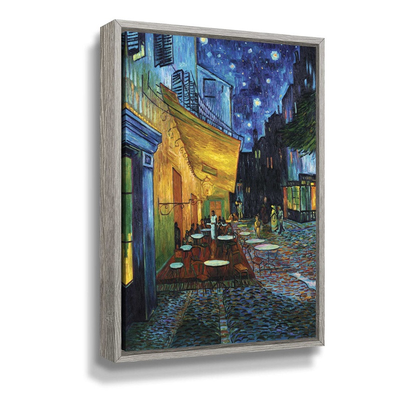 Cafe Terrace at Night by Vincent Van Gogh – Print on Canvas Vault W Artwork Size: 10″ H x 8″ W Format: Gray White Wash Framed