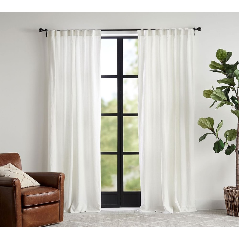 Custom Belgian Flax Linen Curtain – Classic Ivory – Flax-60″x180″
