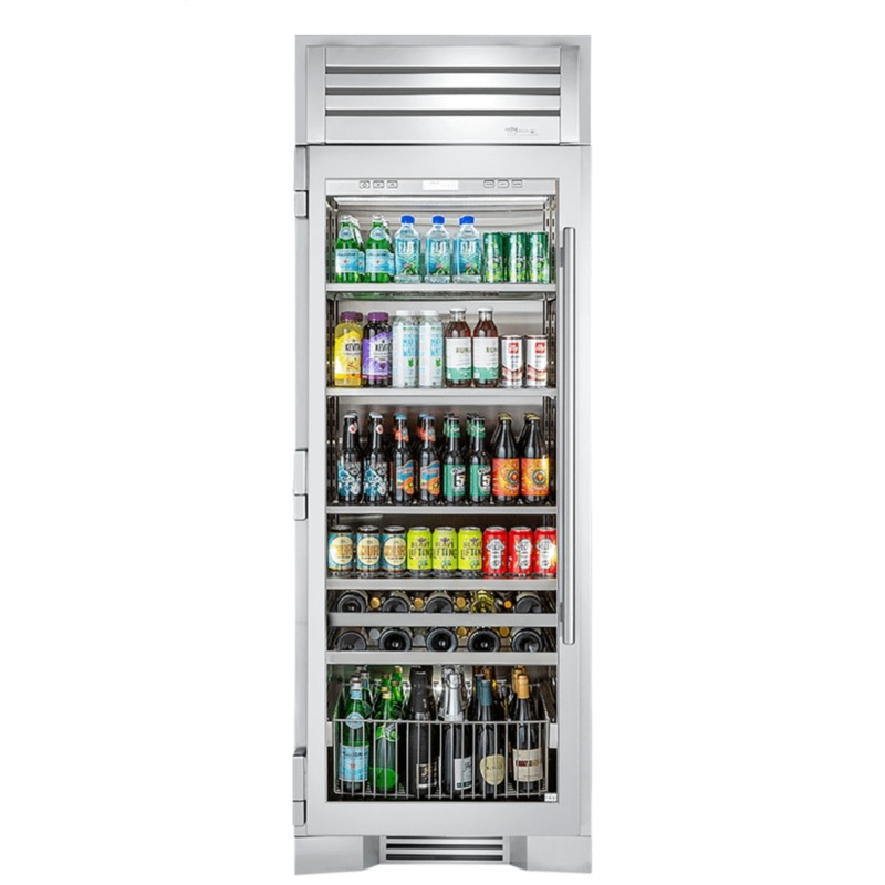 True Residential TR30BEVLSGC 30 Inch Stainless Glass Door Left Hinge Beverage Column