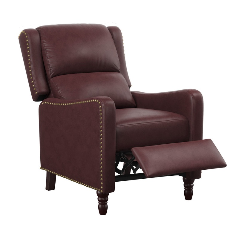 Archibaldo Genuine Leather Recliner Lark Manor Leather Type: Burgundy Genuine Leather