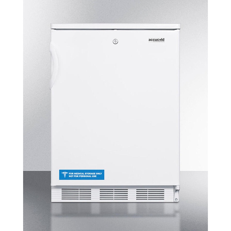Summit FF7LWBI Commercially Listed Built-In Undercounter All-Refrigerator For General Purpose Use, With Lock, Flat Door Liner, Automatic Defrost Operation And White Exterior