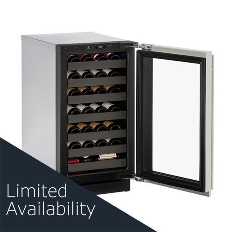 U-Line U3018WCS15B 3018wc 18″ Wine Refrigerator With Stainless Frame Finish and Left-hand Hinge Door Swing (115 V/60 Hz Volts /60 Hz Hz)