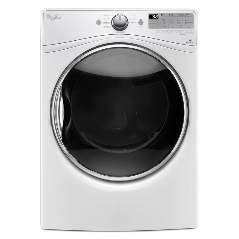 Whirlpool WED90HEFW 7.4 cu.ft Front Load Electric Dryer with Advanced Moisture Sensing, Steam Refresh