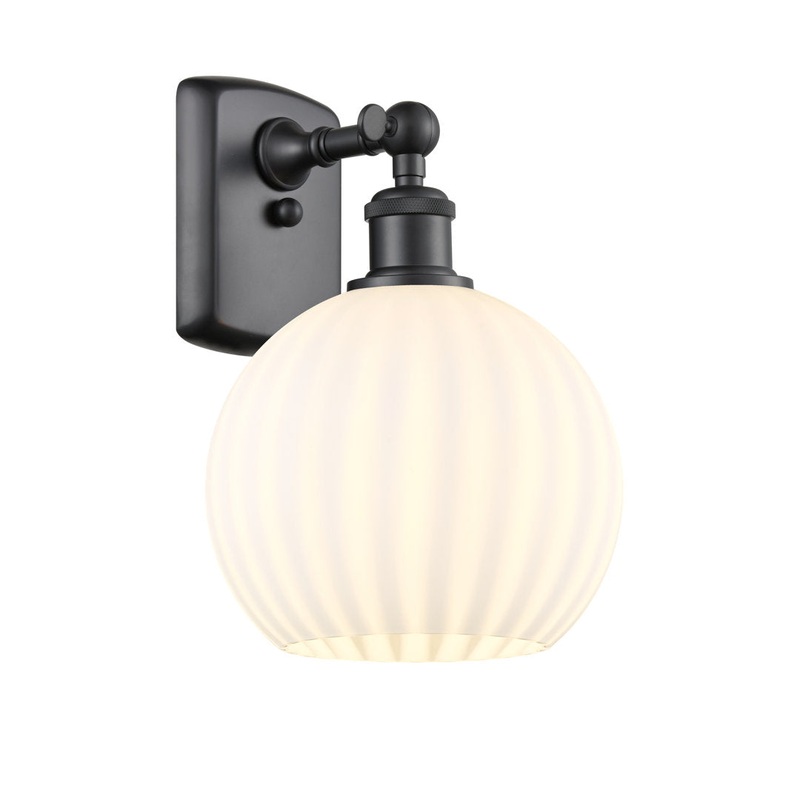 Ballston White Venetian 1 Light Sconce Longshore Tides Size: 11″ H x 8″ W x 8.13″ D Fixture Finish: Matte Black