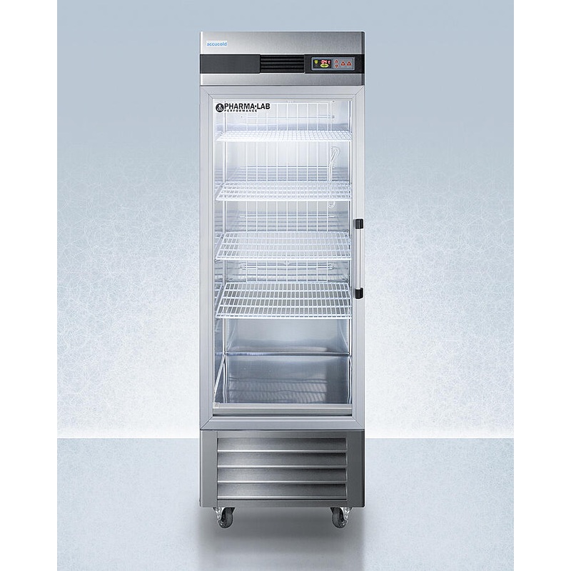 Summit ARG23MLLH Performance Series Pharma-Lab 23 Cu.Ft. All-Refrigerator In Stainless Steel With Glass Door And Left Hand Door Swing