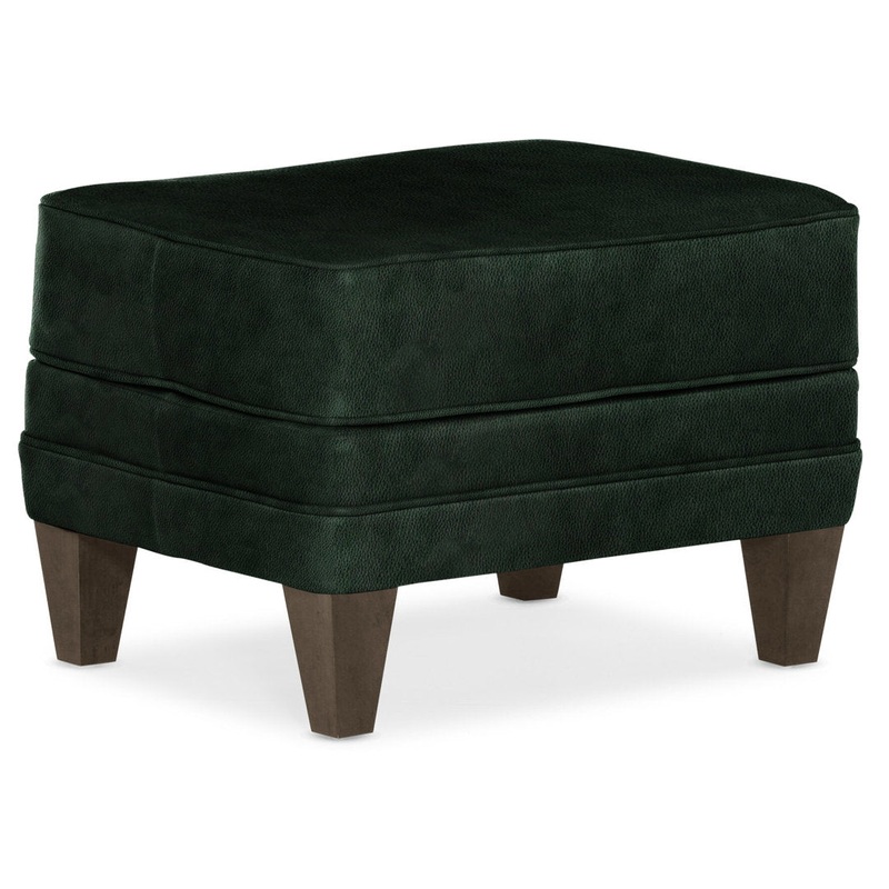 Zion 25″ Wide Genuine Leather Rectangle Standard Ottoman Bradington-Young Leg Color: Cobblestone Leather Type: Anilina Hunter Genuine Leather