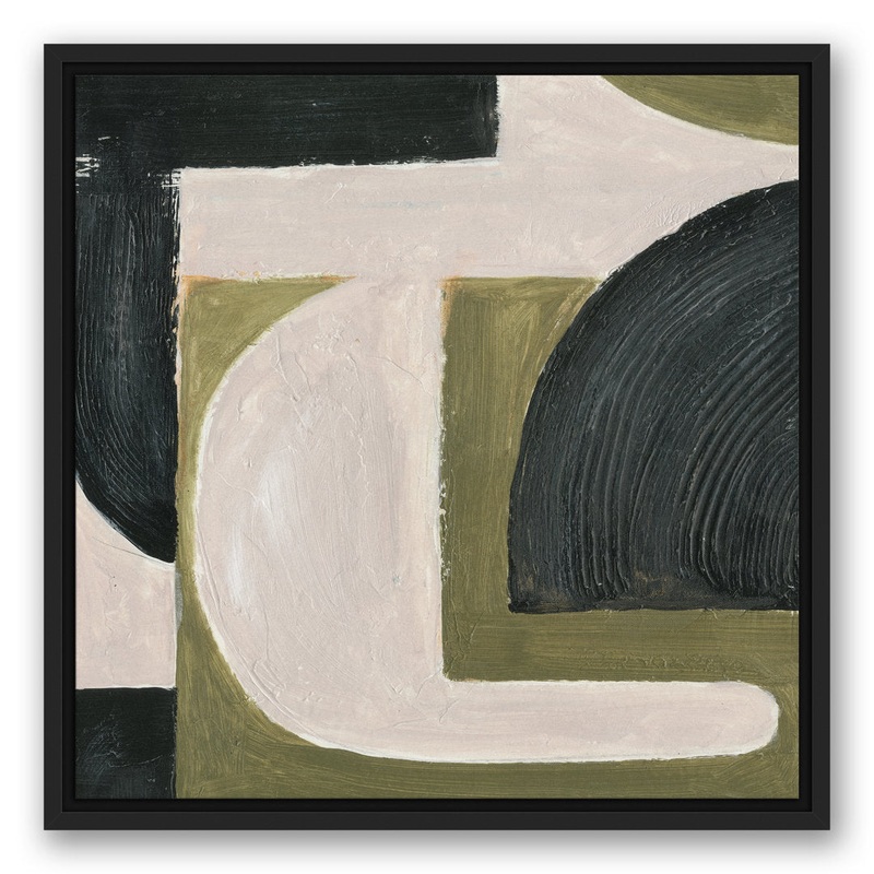 Abstract with Green – Painting on Canvas Ivy Bronx Size: 21.75″ H x 21.75″ W x 1.75″ D Format: Black Floater Frame Canvas