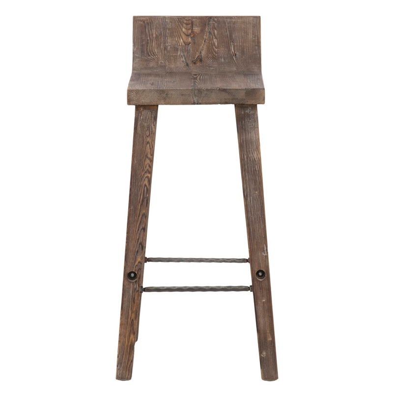 Carlson Solid Wood Stool Joss & Main Color: Rustic Brown Seat Height: Bar Stool (30″ Seat Height)