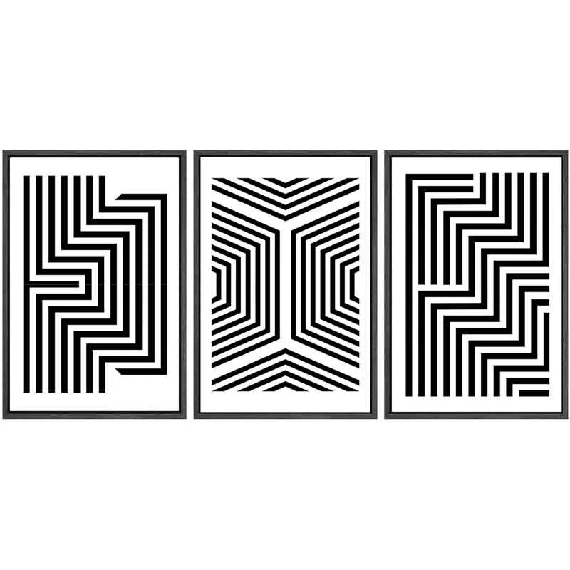 Black And White Stripes And Lines Geometric Patterns -2
