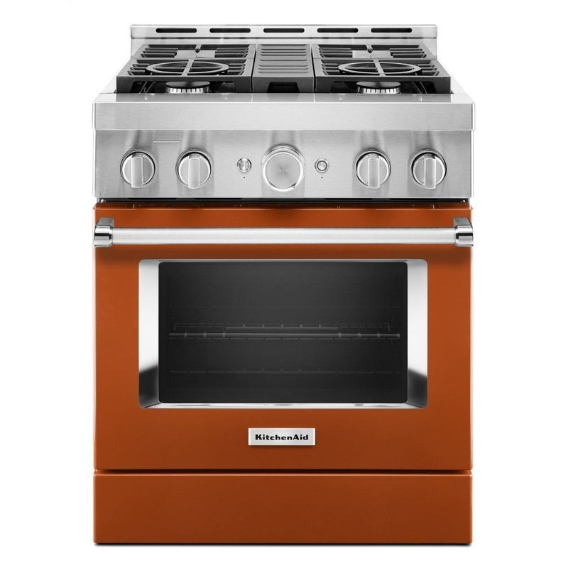 Kitchenaid KFGC500JSC Kitchenaid 30” Smart Commercial-Style Gas Range With 4 Burners – Scorched Orange