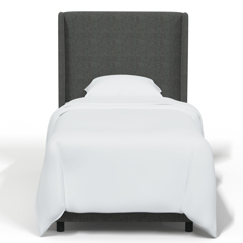 Tilly Upholstered Bed Joss & Main Color: Zuma Charcoal Textured Linen Size: Twin