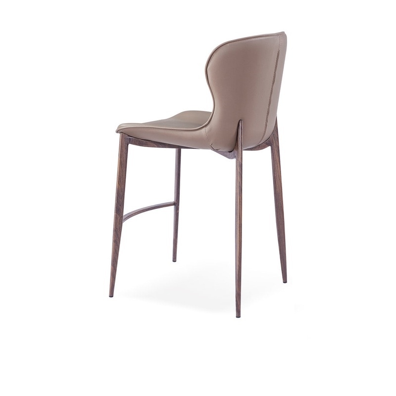 Albert Upholstered Bar & Counter Stool Upper Square Upholstery Color: Taupe, Base Color: Wood Veneer Seat Height: Counter Stool (24 Seat Height)